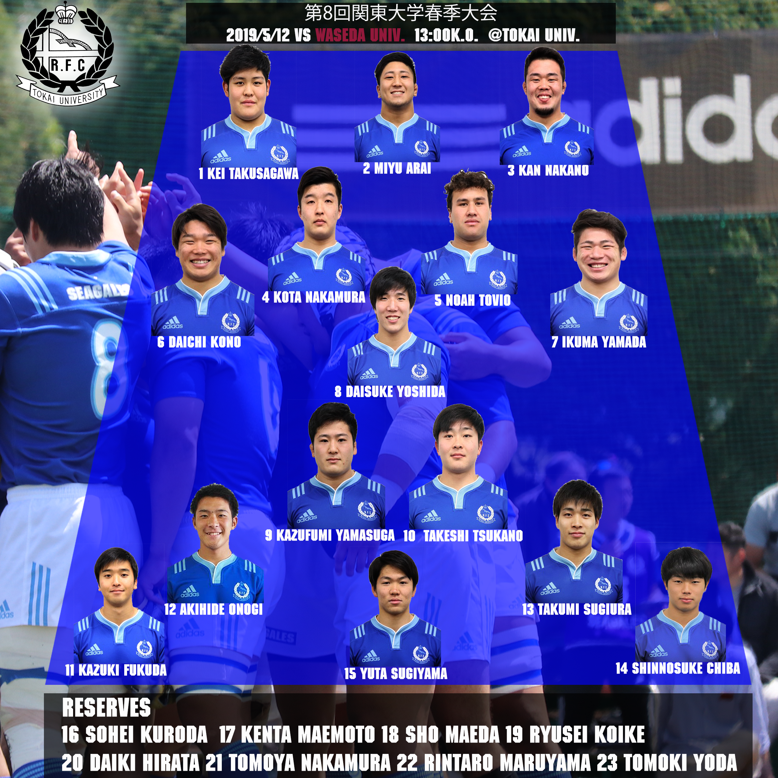 東海大学ジャージ 試合用1stジャージ